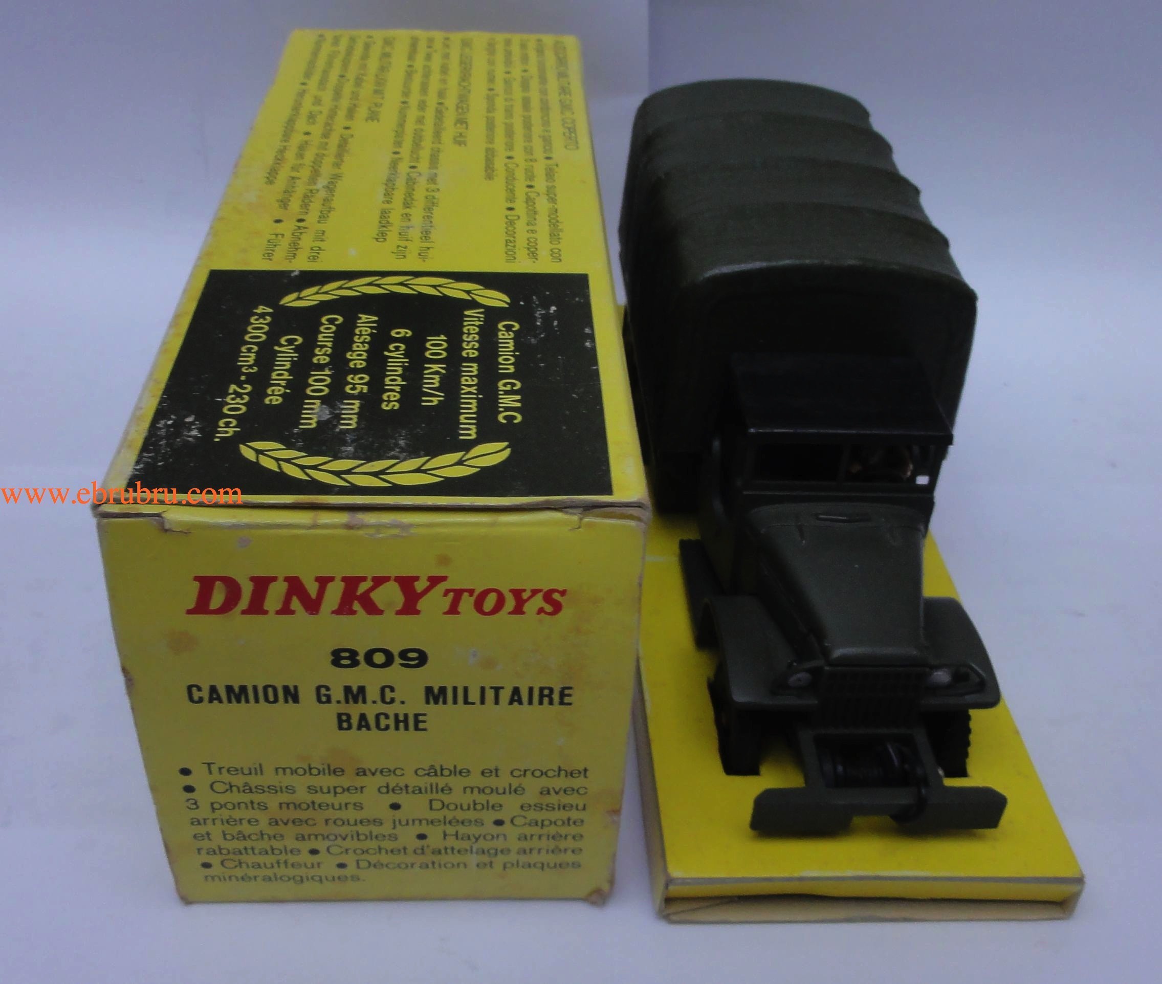 CAMION GMC MILITAIRE BACHE DINKY TOYS REF 809