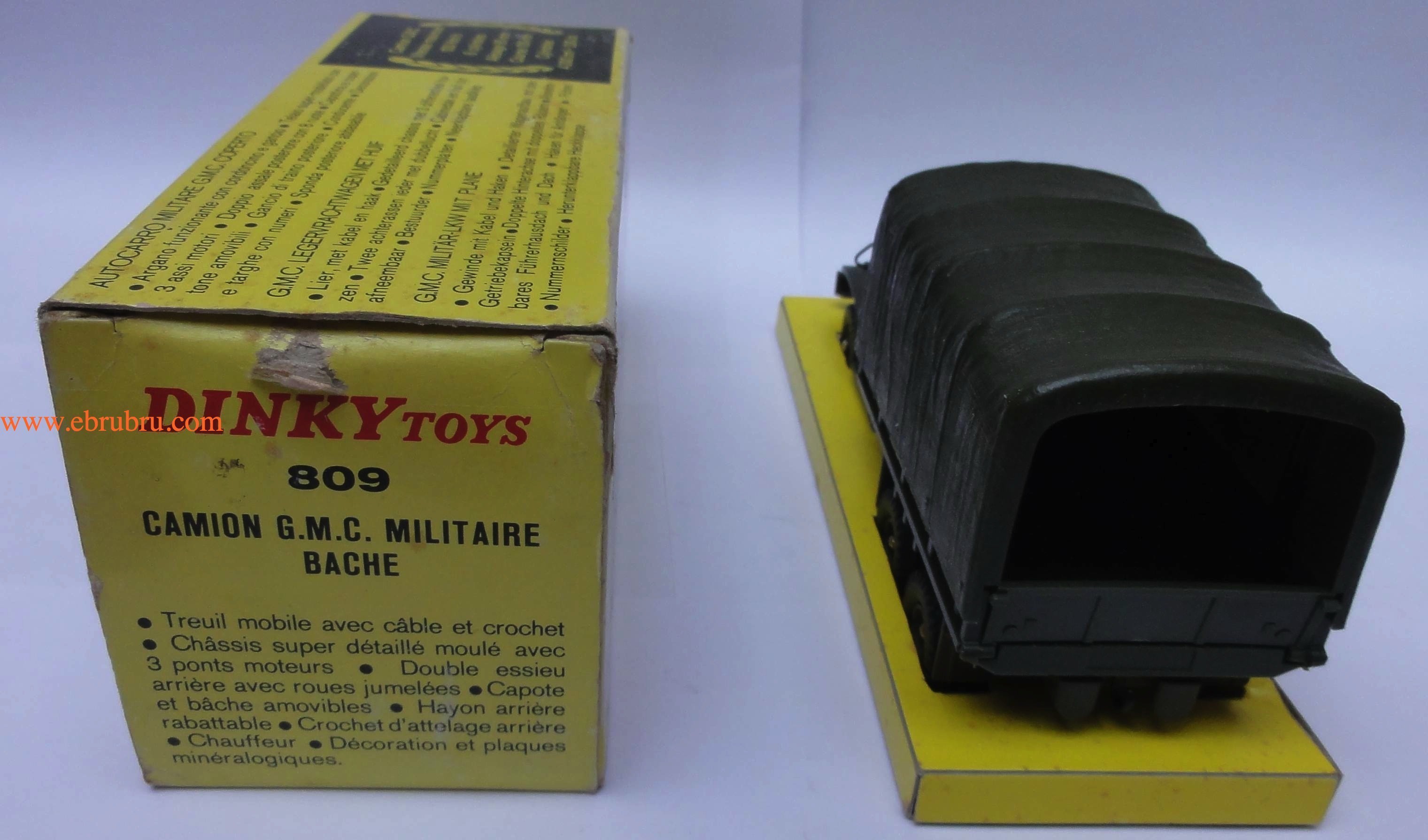 CAMION GMC MILITAIRE BACHE DINKY TOYS REF 809