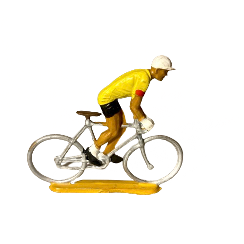 Coureur debout sur les pédales avec casquette Maillot jaune - STARLUX 