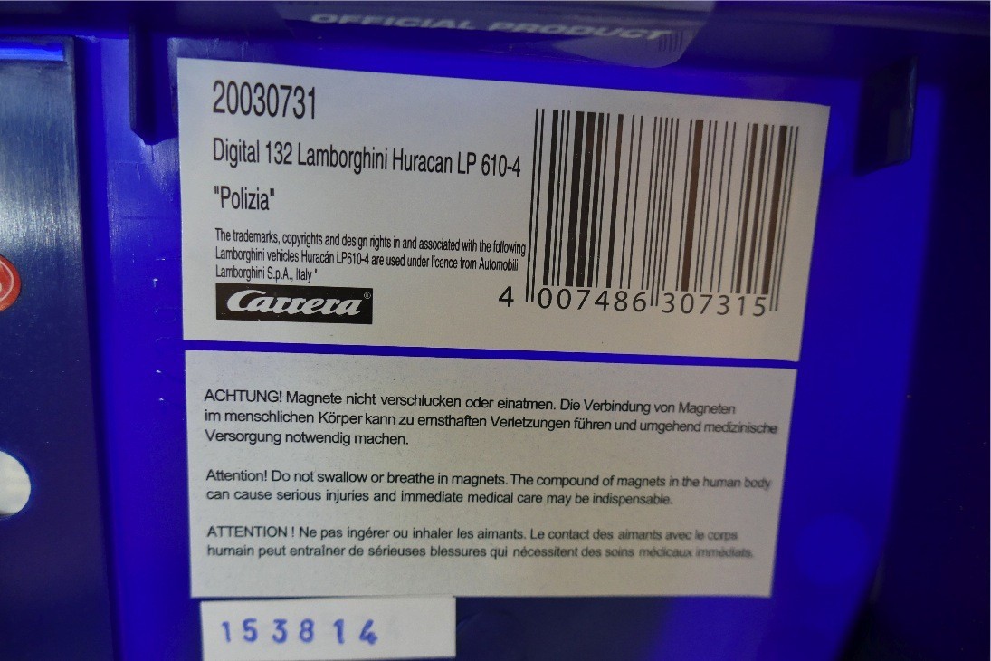 CARRERA REF 20030731 DIGITAL 132 LAMBORGHINI HURANCAN LP 610-4 « POLIZIA »