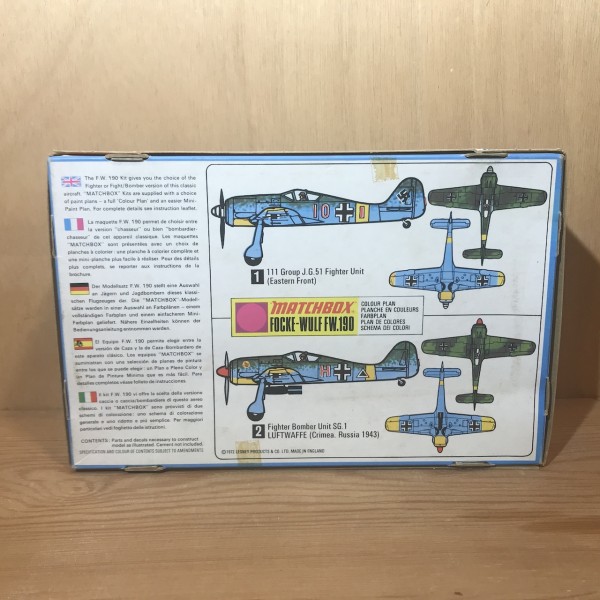FOCKE WULF FW 190 MATCHBOX 1/72 EME