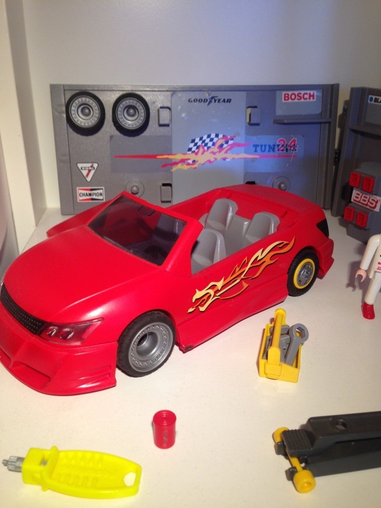 Atelier voiture de sport rouge Playmobil Ref 4321