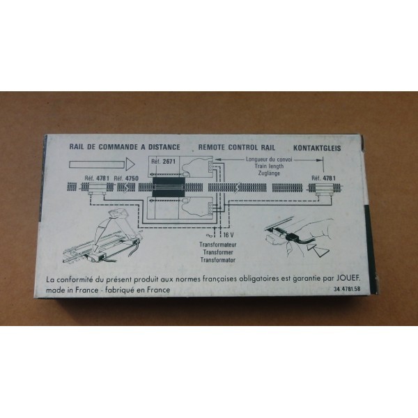 RAIL DE COMMANDE À DISTANCE MAILLECHORT TRAIN HO JOUEF RÉF 4781